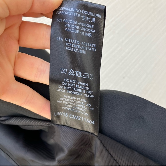 Philip Plein Couture Made in Italy crop sleeve black blazer size small - Picture 12 of 16